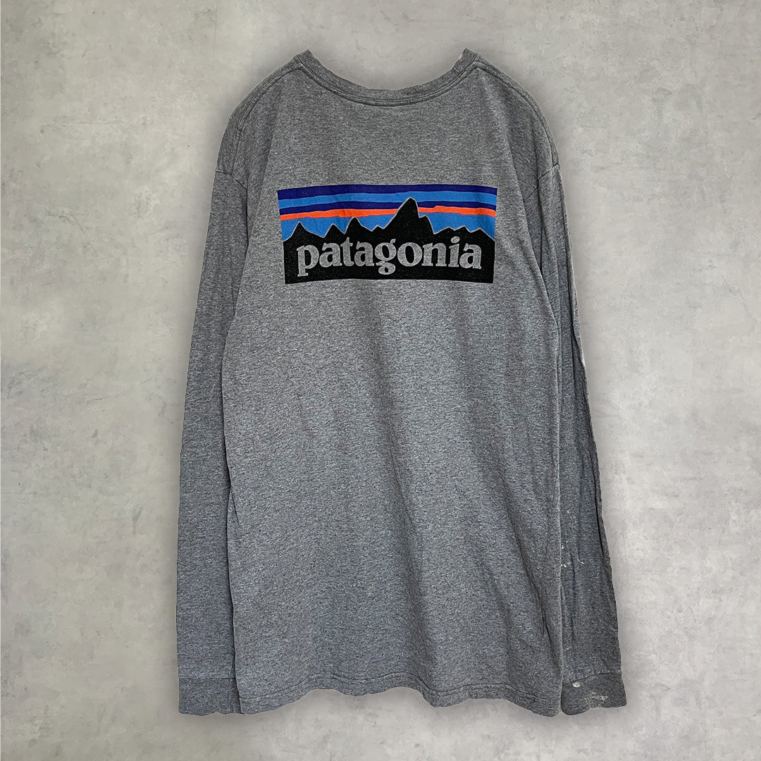 《L》patagonia パタゴニア P-6 ロゴ 長袖 Tシャツ ロンT