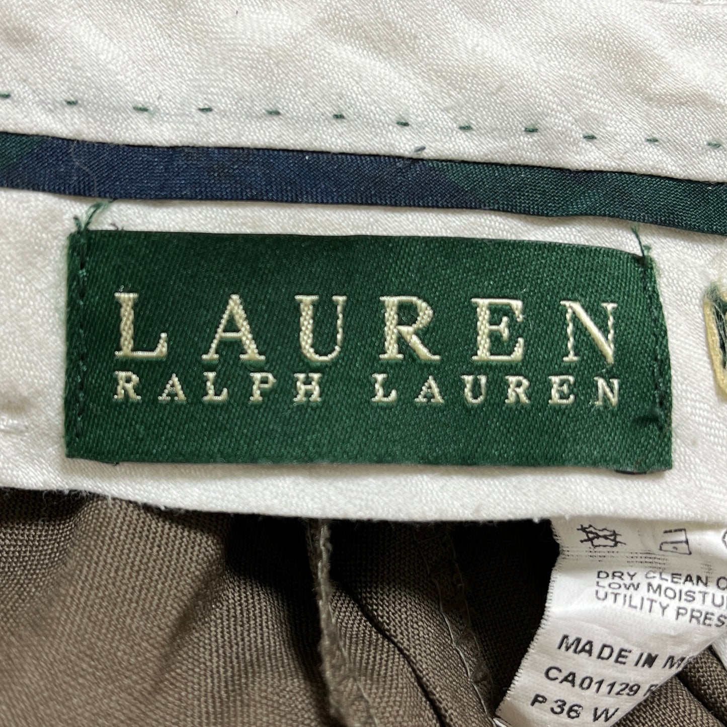 《36×34》LAUREN Ralph Lauren ラルフローレン ツータック センタープレス パンツ スラックス