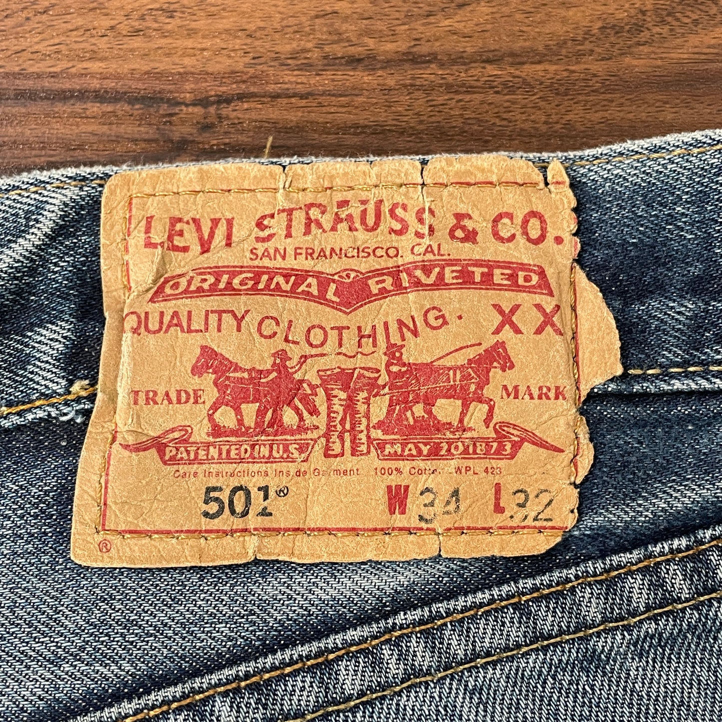 《34×32》 LEVI'S リーバイス 501 ボタンフライ ワイドパンツ デニムパンツ