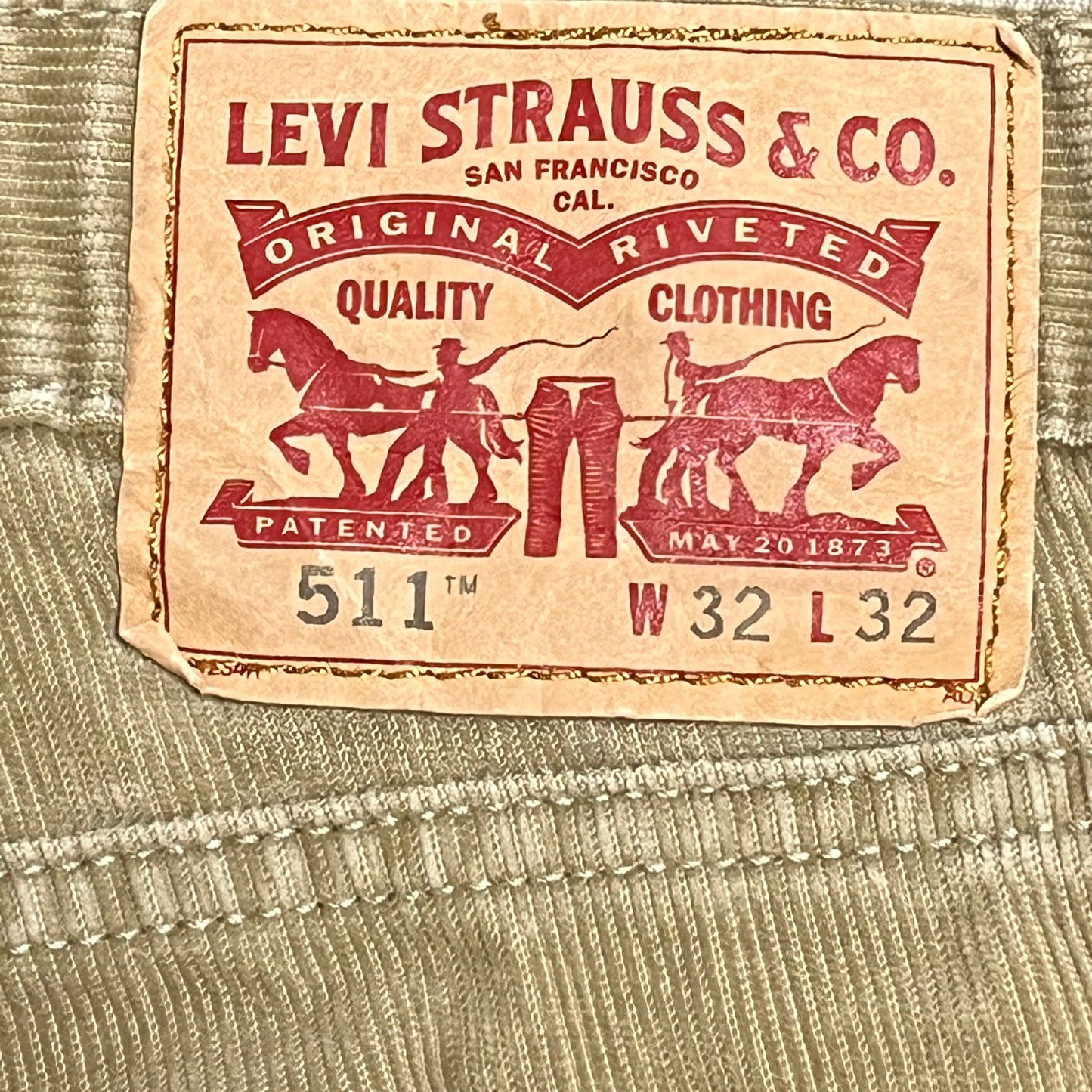 《32×32》LEVIS リバーイス 511 コーデュロイパンツ