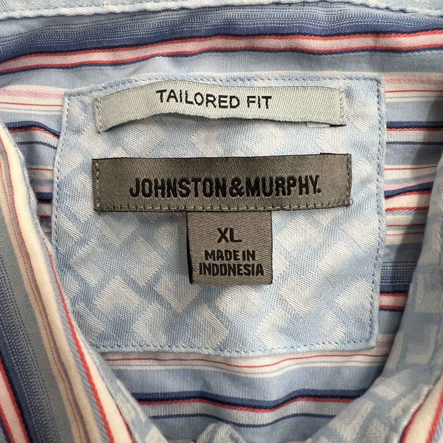 《XL》JOHNSTON＆MURPHY. ジョンストン＆マーフィ ストライプ 長袖シャツ