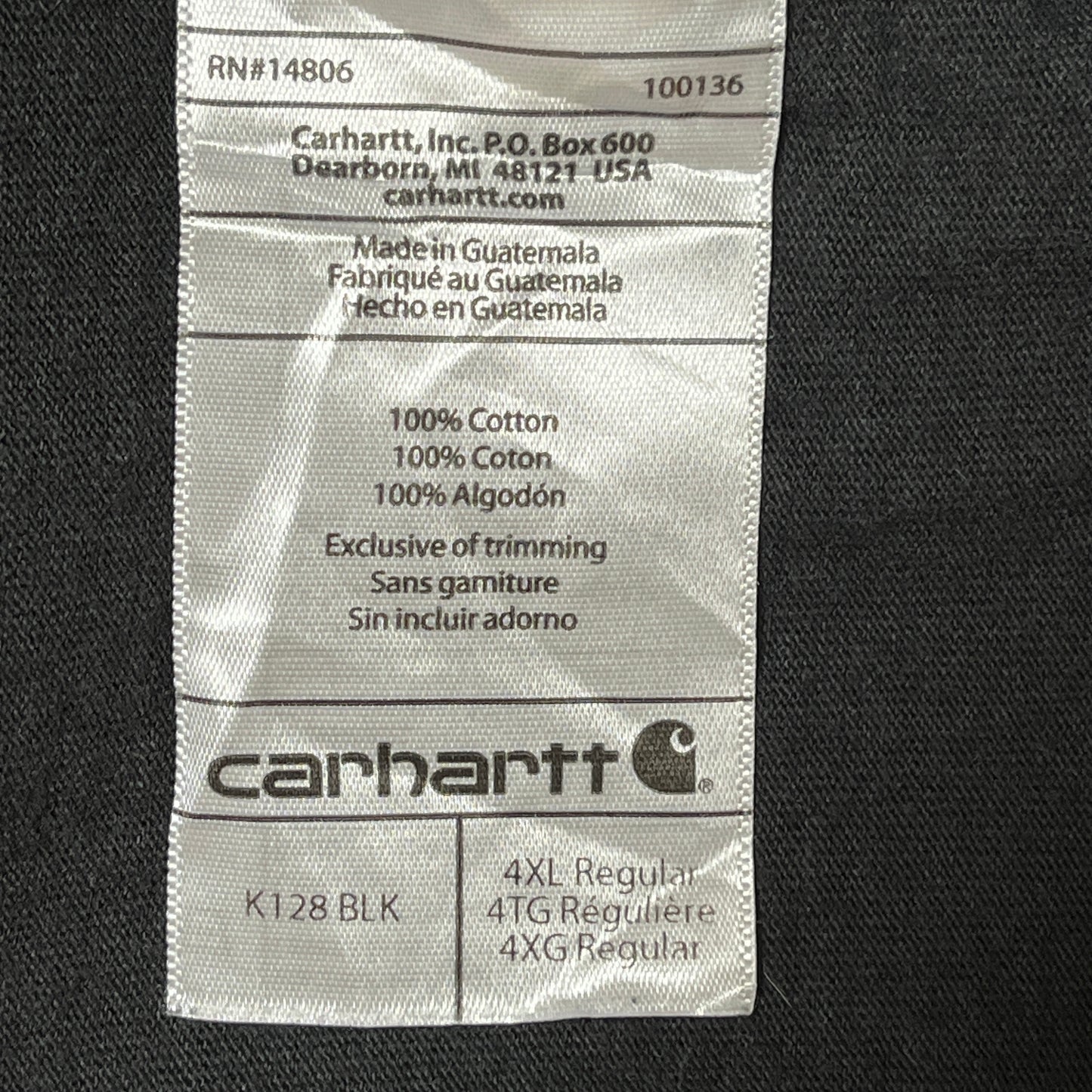 《4XL》 carhartt カーハート ロンT 長袖Tシャツ ハーフボタン ビッグサイズ