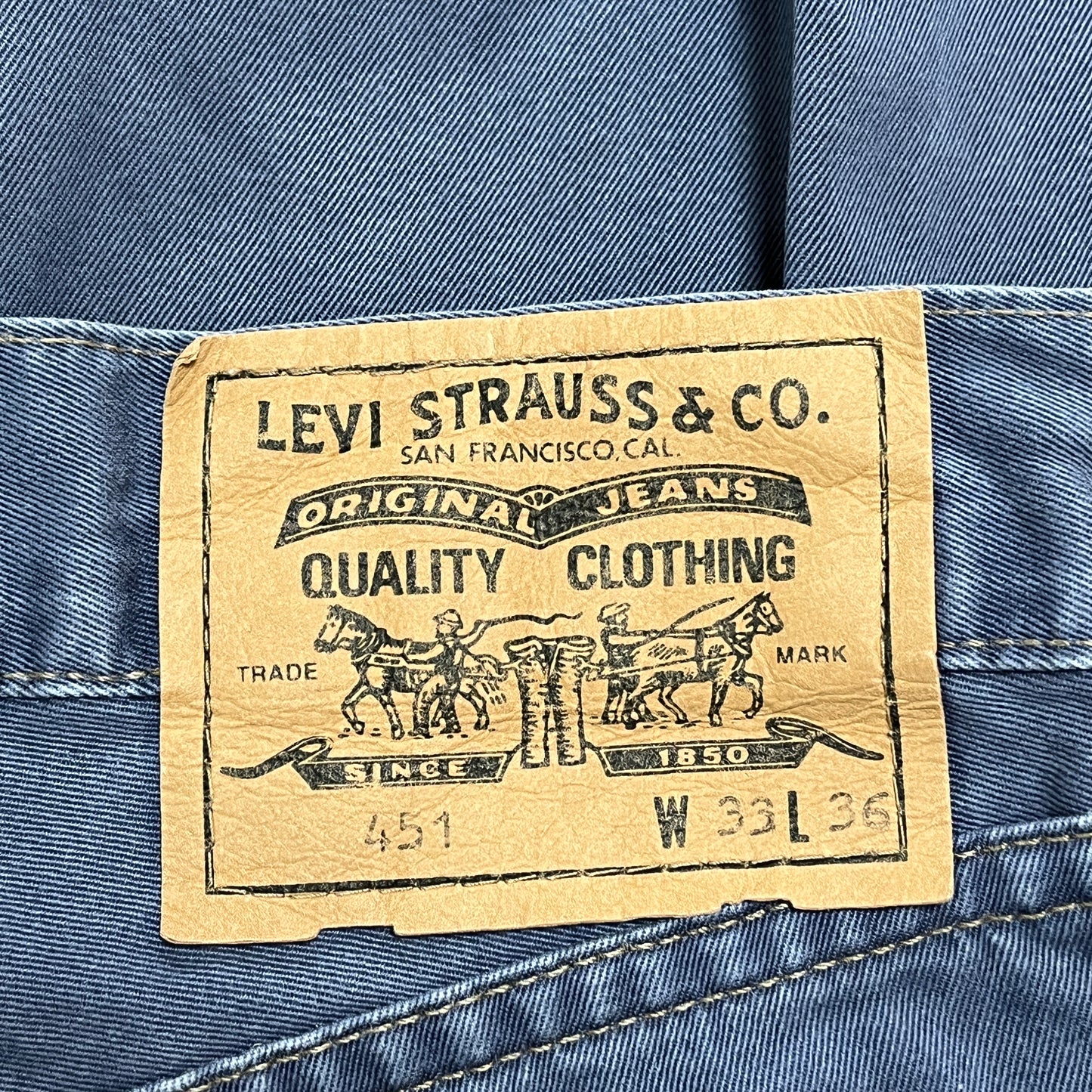 《33×36》LEVI’S リーバイス 451 ボタンフライ ストレート 黒タブ デニムパンツ