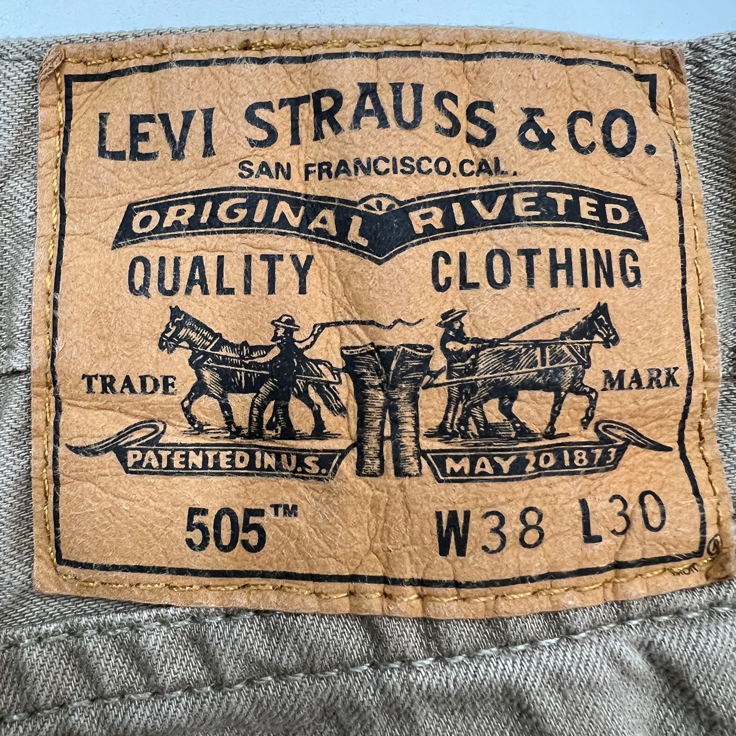 《38×30》 LEVI’S リーバイス 505 白タグ サークルR コットンパンツ