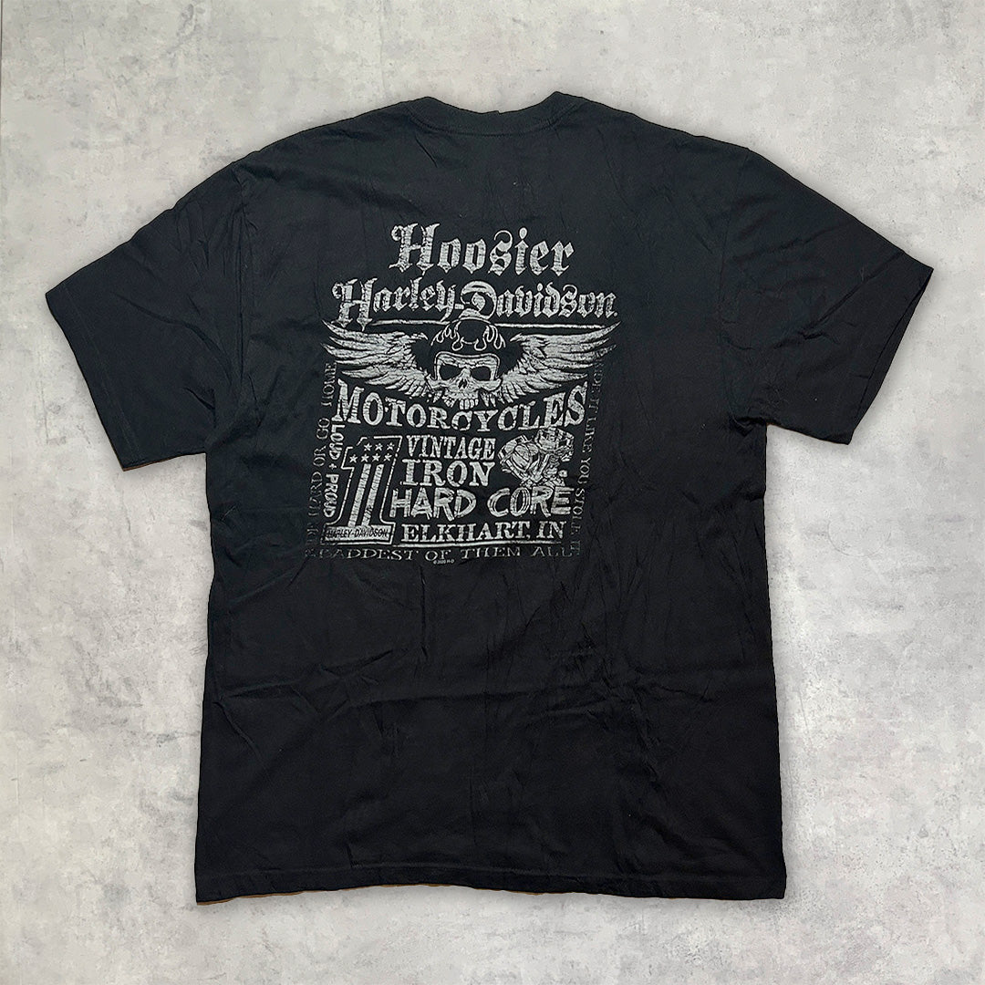 《XL》HARLEY DAVIDSON ハーレーダビッドソン プリントTシャツ スカル USA製